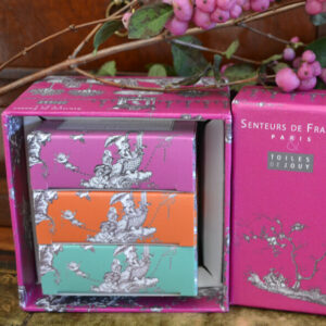 Savonnettes parfumées coffret Toile de Jouy rose